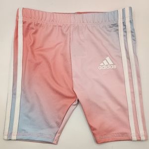 Adidas Girls Size 24 Months Pink And Blue Biker Shorts NWOT